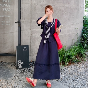 韩版上衣半身裙套装女洋气2025夏季新款法式时尚减龄显瘦两件套图片