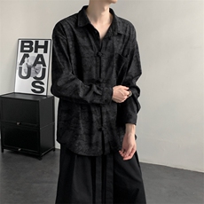 2025秋冬新款灯芯绒清明上河图新中式盘扣唐装汉服2535-P60，男装民族服装，电商A057