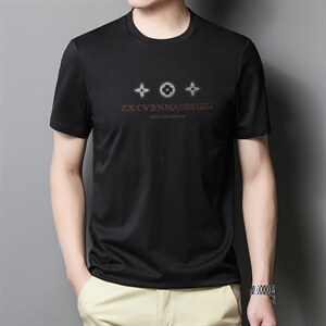 FL-SM3120男式2023年夏季新款丝光棉T恤衫男短袖圆领休闲体恤P53图片