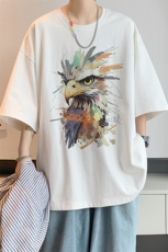 已注册/夏季新款内景艺术插画短袖T恤男潮宽松打底衫DT00586/P25，男装T恤，电商B316