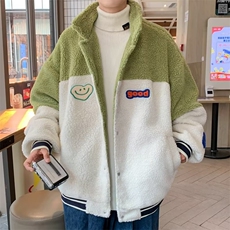 爱心刺绣羊羔绒外套男士冬季男装美式情侣潮牌加厚棉服LW35P55，男装棉衣，星座1116-2