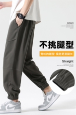 潮流前线日系潮牌无影墙夏季新款男士冰丝休闲裤CK2323-P50，男装休闲裤，星座717