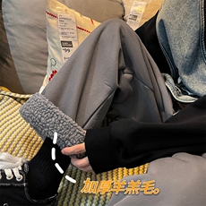 新款羊羔毛棉裤男冬季加绒加厚纯色保暖休闲裤K3703B315P65控78，男装棉衣，电商B315