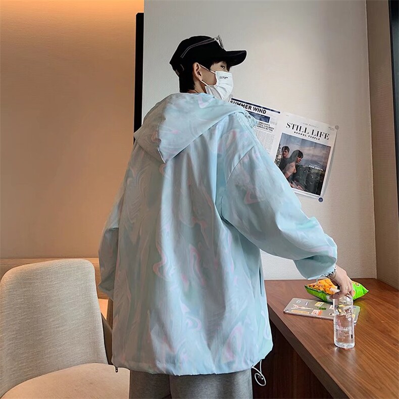 潮流夹克潮男春季连帽外套防晒衣W7012P35,男装夹克,星座1116-2