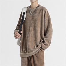 新款男百搭设计感圆领筷子条面料无影墙卫衣VE3002-P50控98，男装卫衣，星座717