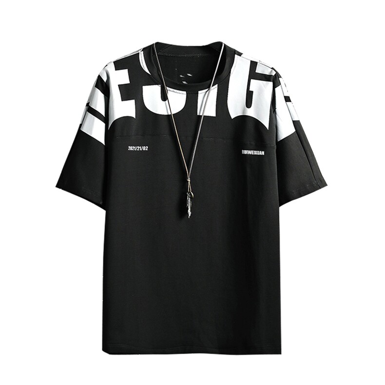 货足8XL-M美式纯短袖T恤男2023夏季新款ins潮半袖体恤加肥加大,男装T恤,钱塘717(原712)