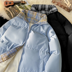 2025格子棉衣外套男女面包服加厚保暖棉服棉袄可二开P38-1661，男装棉衣，星座207