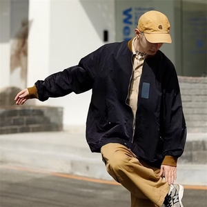 2025春秋美式日系潮牌撞色棒球服宽松飞行夹克工装外套W5065-P56图片