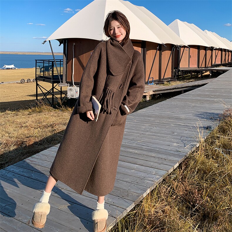 2025现货主推手工双面呢70毛羊毛大衣191-6337-P265-K388,女装双面呢大衣,韩蜜菓