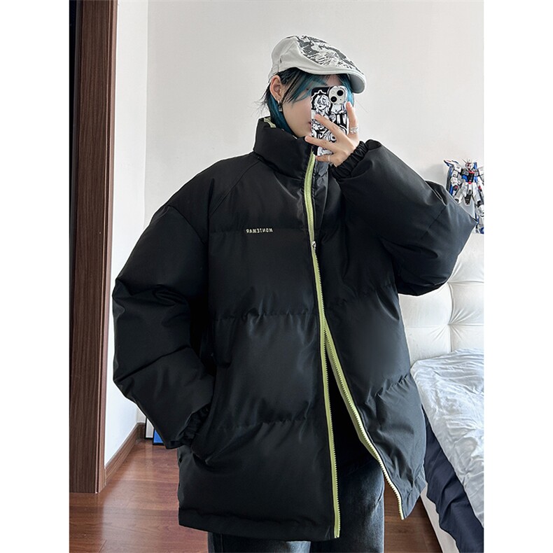 冬季新款港风潮牌男女立领保暖棉服面包服XZ213-7366-P108控128,男装棉衣,星座213