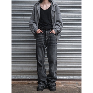 B221 美式ins高街暗黑重工艺宽松微喇牛仔裤 LK23128-P60 控78图片