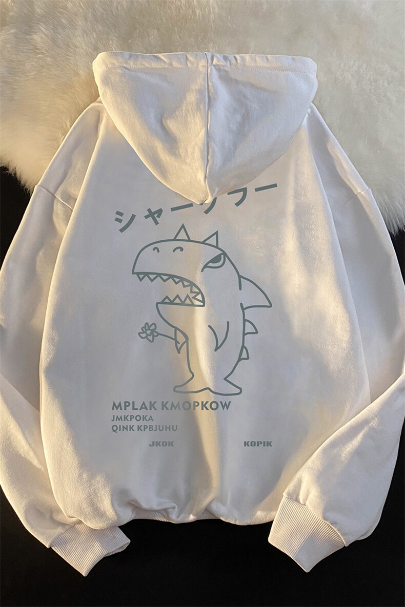 WY2092-P35 加绒款-P40 纯棉连帽卫衣男大码运动帽衫宽松薄外套男图片