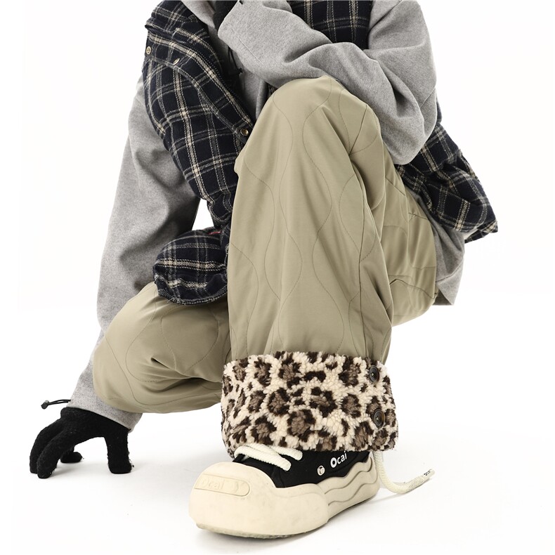 【现货】XZ612-K528-P65控98冬季棉裤葫芦纹豹纹羊羔绒滑雪裤，男装棉裤，星座612