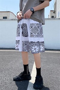 印花短裤宽松夏季男士5分冰丝沙滩宽松休闲裤A125-6610-P25图片