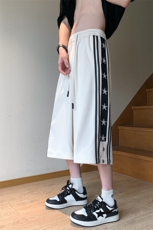 立体腰包边2025夏季新款大码宽松休闲运动七分短裤男3650-P50，男装牛仔裤，电商C305A