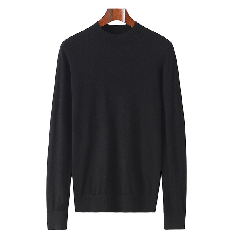 半高领羊毛衫男时尚简约针织毛衣秋冬纯色套头打底衫，男装羊毛衫，总能电商供货