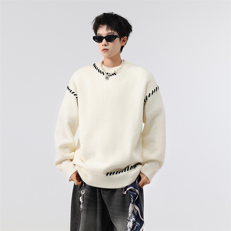 手缝拼接纯色毛衣XZ503-MY11P60控88,男装针织衫/毛衣,星座503-1
