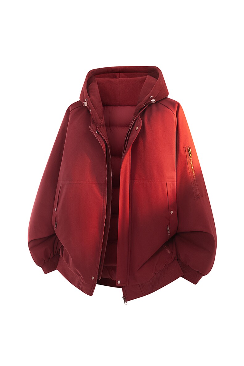 新款冬季大码羽绒棉服棉袄连帽假两件韩版宽松外套A436-2583-P95,男装棉衣,电商A436