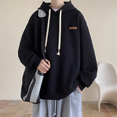 港风连帽提花卫衣男士春秋季新款设计感潮牌百搭重磅宽松休闲上衣，男装卫衣，星座506A