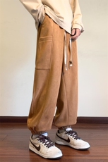 港风麂皮绒休闲裤男宽松拖地束脚裤卫裤KP618P50，男装休闲裤，星座1204-3
