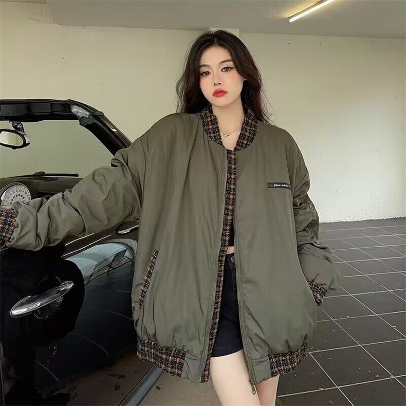 军绿色飞行员夹克复古美式风街头棒球服秋高街情侣外套J894-P65,男装夹克,星座1001-1