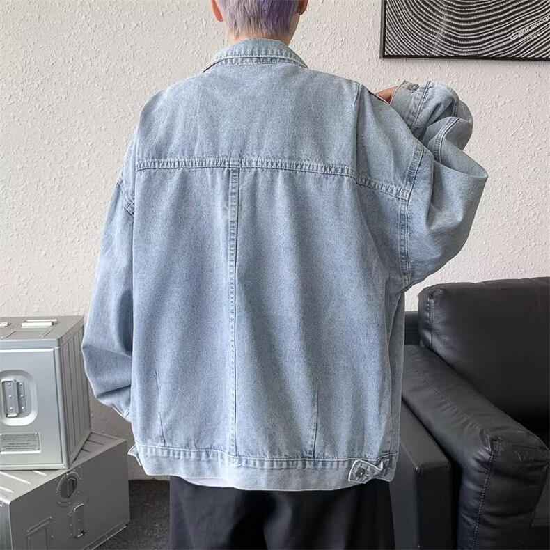 春秋新款宽松牛仔外套男工装夹克百搭港风休闲上衣服JK8808/P58,男装夹克,星座506