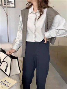 〖现货〗 西装裤秋冬新款九分高腰直筒款,女装休闲裤,炽元素