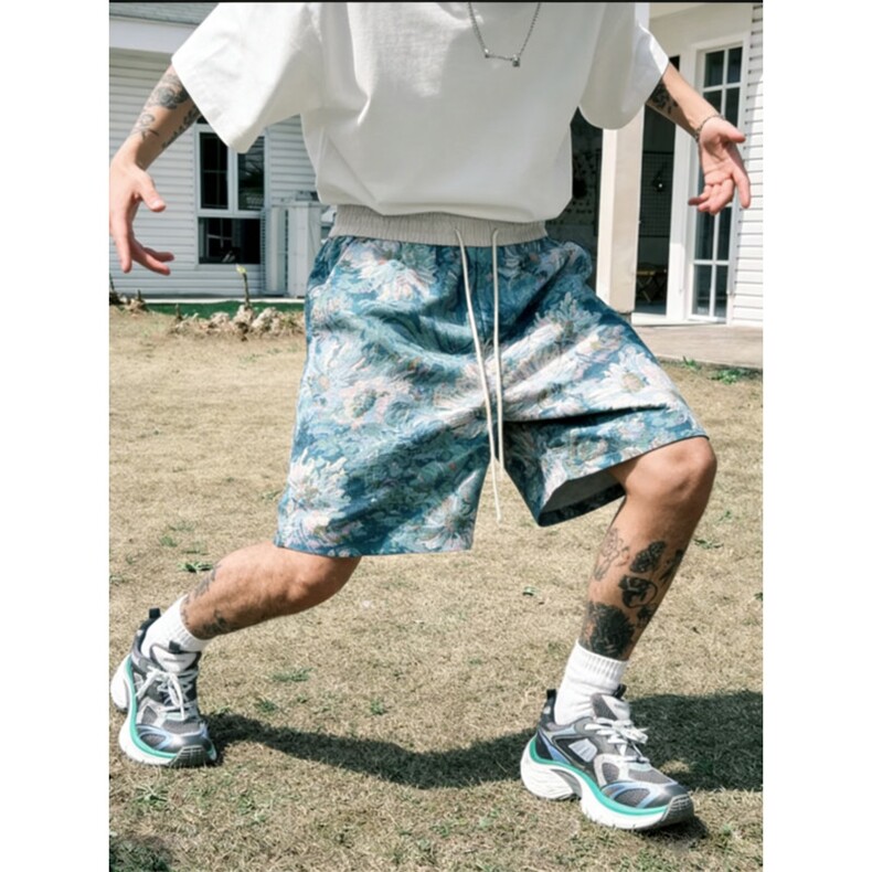 现货！夏季短裤休闲裤满印工艺五分裤A061-AD01509-特P25，男装牛仔裤，电商A061