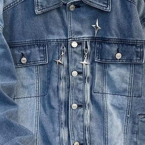 水洗做旧牛仔外套男春秋季美式ins潮牌高街宽松百搭夹克F10/P80图片