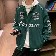 男秋季机车风毛呢刺绣棒球服夹克W164P65，男装夹克，星座1116-2