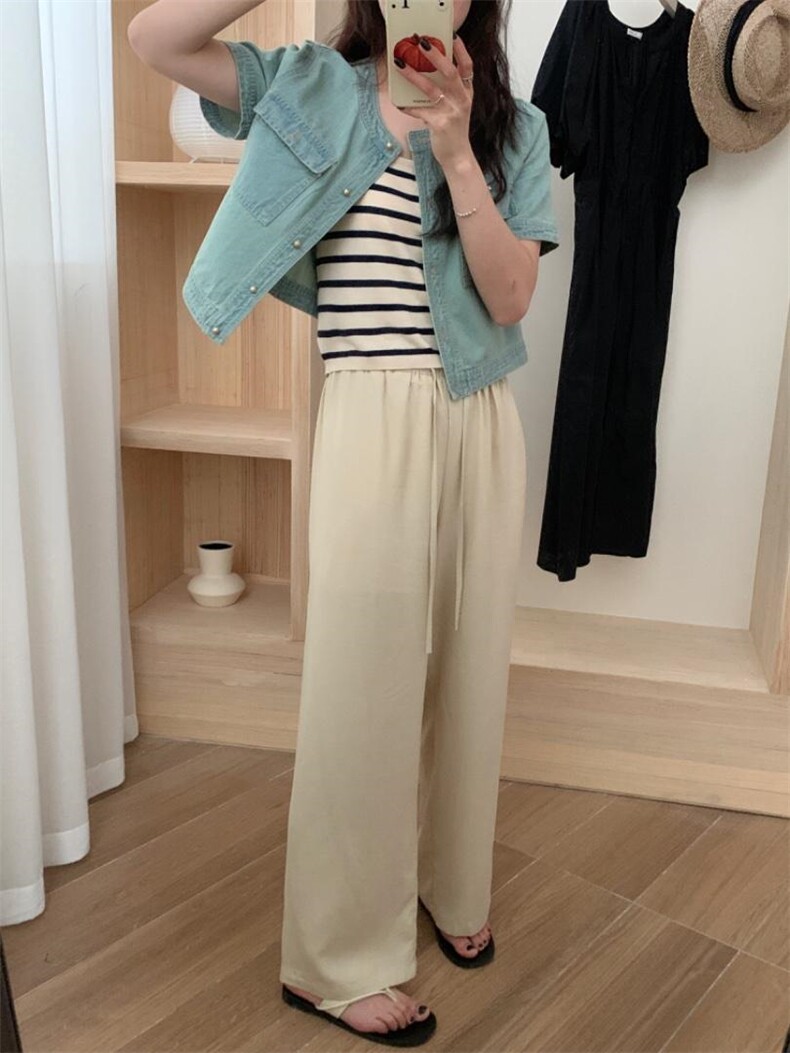 夏季新款阔腿裤～，其它，三文鱼