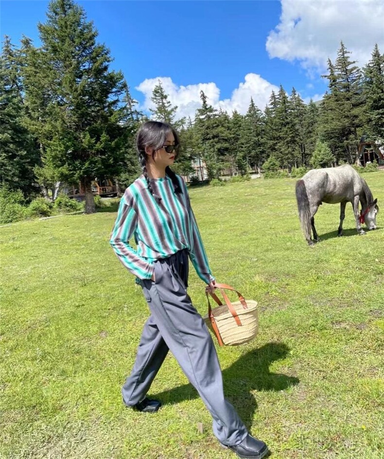 超薄条纹上衣，其它，ME