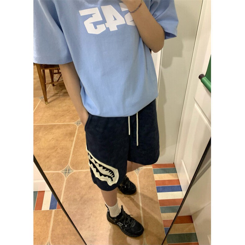 【有货】C3115CC-特P35鲨鱼嘴贴布绣运动休闲短裤男女,男装牛仔裤,星座1007（原301D）