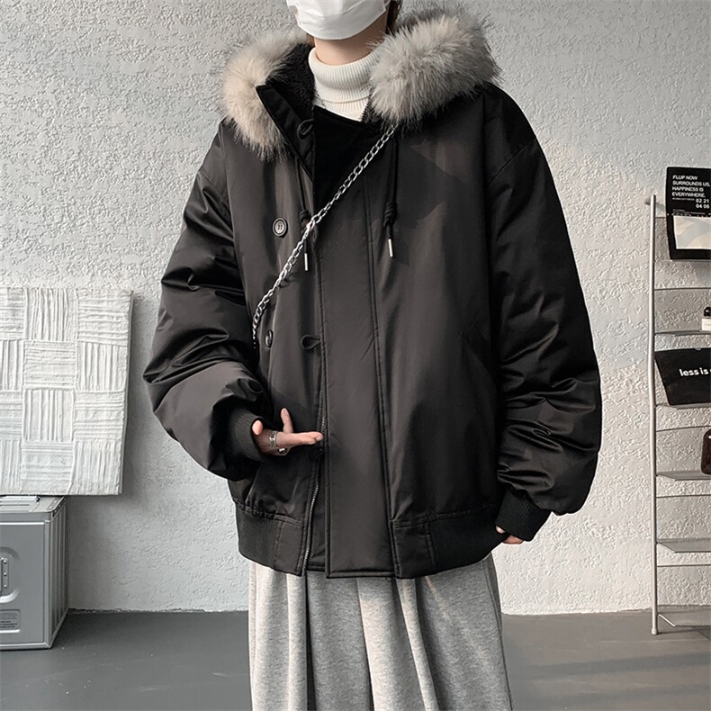 重磅简约连帽棉服男宽松冬季加厚外套A071-5021-P128,男装棉衣,电商A071