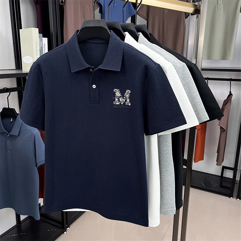 夏季棉短袖半拉链翻领POLO衫男T恤潮流品质上衣体恤男装,男装T恤,钱塘6003（原4033）