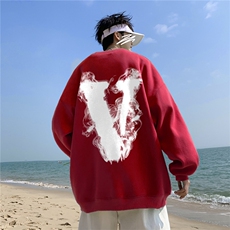 ！秋季重磅宽松大码港风烟雾v印花圆领卫衣WY132-特p28，男装卫衣，星座508（原C305）