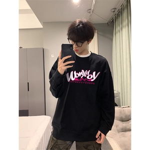 抖音得物 现货高品质美式宽松圆领印花卫衣 新款重磅卫衣 ADY112图片