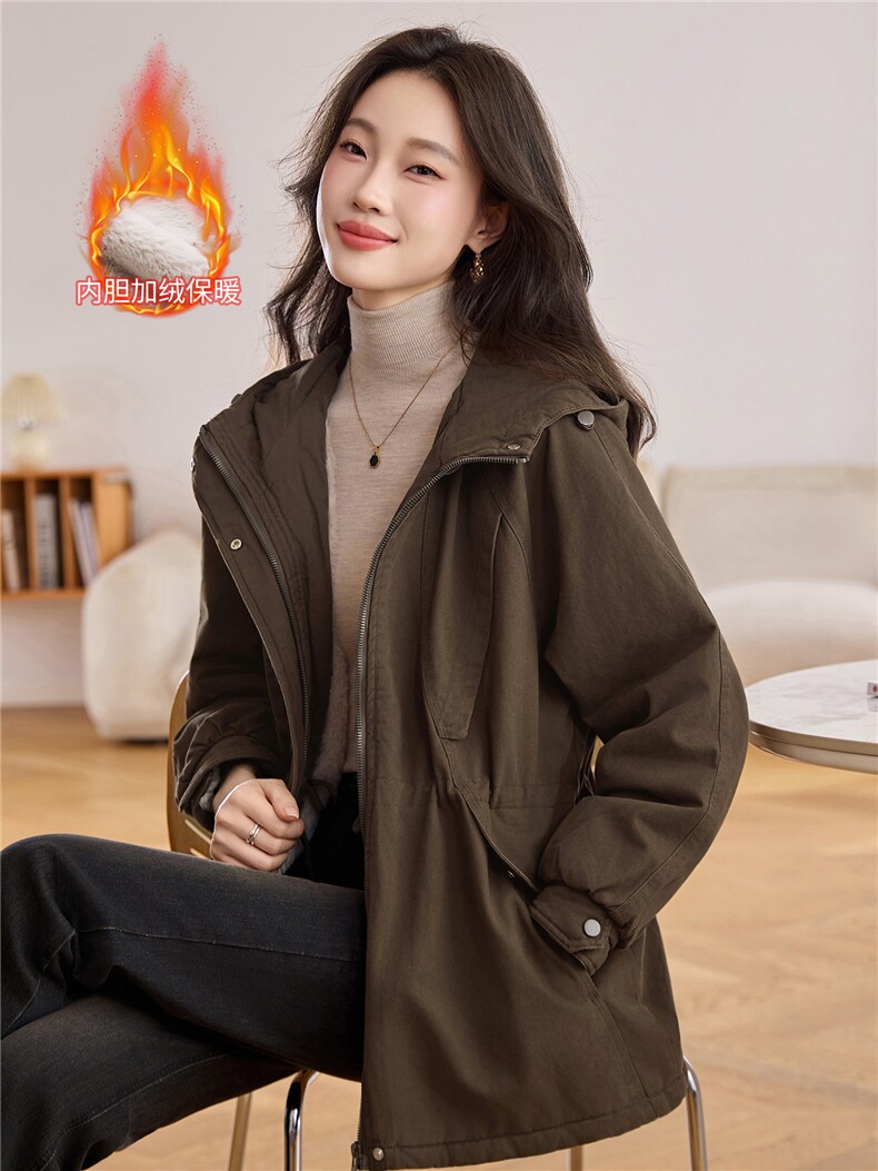 现货！现货！2025冬季新款加绒加厚连帽棉衣棉服女,女装棉衣/棉服,以桐