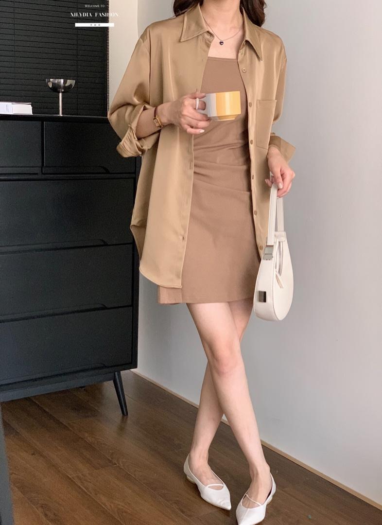 香丽迪网红chic高级感丝滑醋酸外披两件套,女装其它,香丽迪1