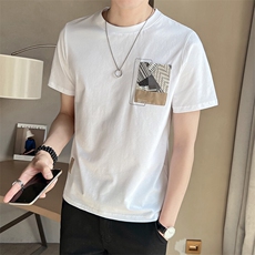 夏季2025新款短袖T恤男潮牌印花半袖男装上衣A313-5806-P48，男装T恤，电商A313