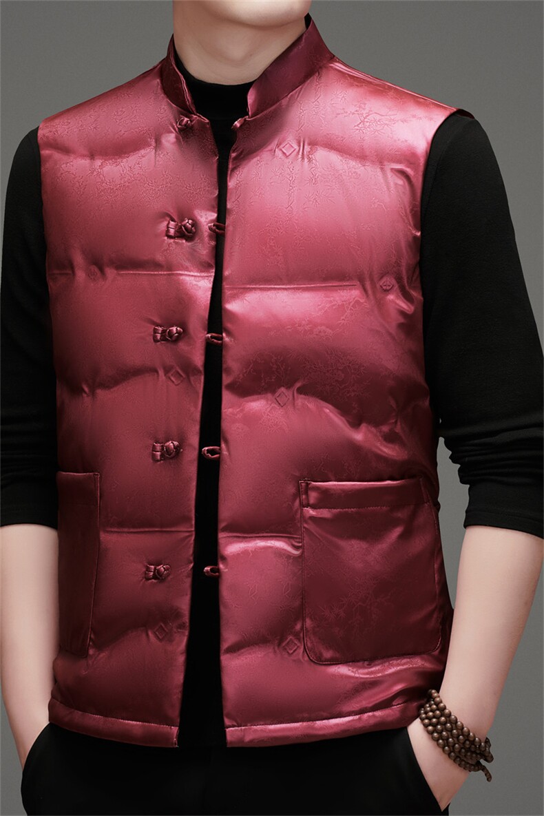 风羽绒服唐装马甲90绒羽绒服男复古盘扣中式唐装TR2816-P145,男装羽绒服,星座1105-3