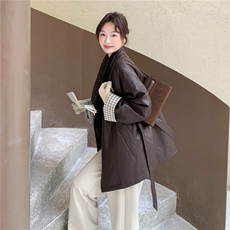 大货2026冬季新款时尚皮衣羽绒服女中长款A907P285K418，女装羽绒服，2C268