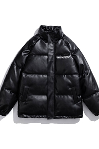 白底鳄鱼纹棉衣男手塞棉夹克PU皮棉服外套男8507P120控158图片
