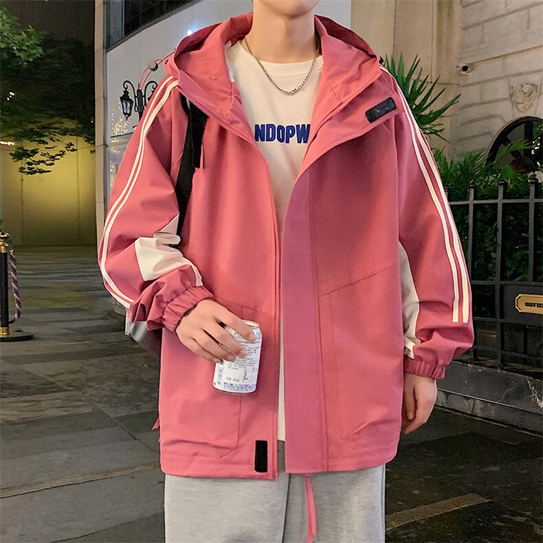 港风上衣拼接夹克宽松落肩拼色冲锋衣外套JK832P78,男装夹克,星座1204-3