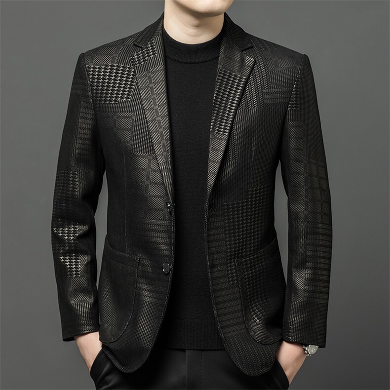 春秋款男士真皮皮衣皮西服绵羊皮外套商务休闲男装夹克爸爸装中年，男装夹克，电商B360A（原721A）