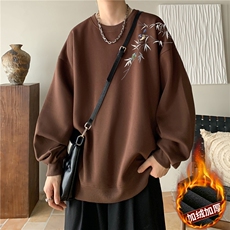 300G重磅潮圆领卫衣秋冬潮牌宽松外套M-5XL加绒P45常规P35，女装短外套，电商B219B