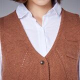 时尚百搭V领无袖针织马甲女秋冬季新款韩版宽松显瘦背心外套上衣，女装套装/套裙，安之芮娜