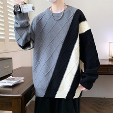 84677-特P58秋冬新款休闲毛衣男长袖针织衫港风宽松打底衫，男装针织衫/毛衣，电商D310B