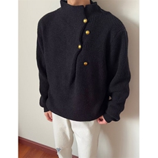 不规则纽扣设计感高领毛衣男潮牌痞帅慵懒针织衫上衣MK140，男装针织衫/毛衣，星座1116A（原606A-3）