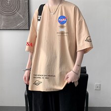 YT26243-P30亚短袖t恤男大码五分袖男宽松七分袖港风模特，男装T恤，电商A040